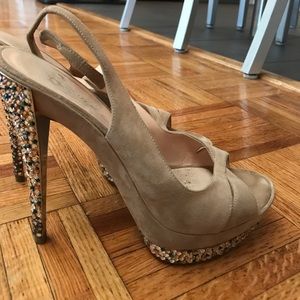 Casadei suede tan shoes high platform